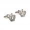 Silver Tone Royal Family Crown Crystals Cufflinks 3.JPG